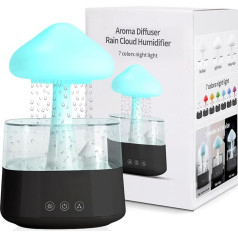 Cloud Humidifier 450ml Essential Oil Diffuser with 7 Colors LED Lights Nano Mist Diffuser and Humidifier for Home, Office, Room, Nursery and Home (08 Black)