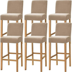 Dimatic Velvet Plush krēsls Cover Counter Pub Bar Stool krēsls Slipcover ēdamistabai Kafejnīca Bar Stool Slipcover Mēbeļu aizsargs Neslīdošs vāks ar elastīgu bāzi 6 Camel komplekts