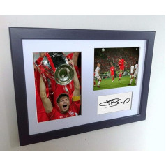 Parakstīts Steven Gerrard Čempionu līgas uzvarētājs Liverpool Autograph Photo Picture Frame A4