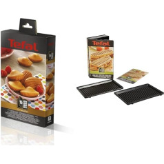 Tefal Snack Collection Mini Madeleine nepielipīga plate, melna plate & XA8003 Snack Collection plate, Grill/Panini, numurs 3, plāksnes izmēri: 226 x 132 mm