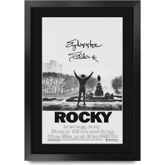 HWC Trading Rocky A3 Framed parakstīts drukāts Autographs Picture Print Photo Display Gift For Sylvester Stallone Film Fans