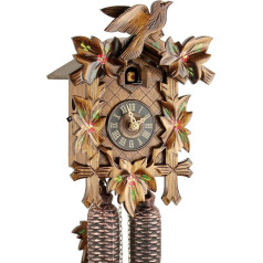 Eble Cuckoo Clock Original Black Forest Cuckoo Clock Real Wood Mechanical 8-Day Drive New VDs Certificate Five Leaf Painted 28 cm 28 cm 28-01-14-80