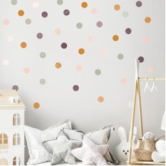 lovely label Wall Sticker Self-Adhesive Dots Sage/Plum/Orange/Rose - Dots Wall Sticker - Sienų lipdukai Miegamojo mergaitė ir berniukas Sienų dekoracijos Kūdikių/vaikų