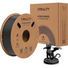 Creality oficiālais Hyper ABS filaments, Creality 3D printera filaments 1,75 mm ātrgaitas drukāšanai, karstumizturīgs, izturīgs un izturīgs, izmēru precizitāte +/- 0,03 mm, 1 kg / spole (melns)