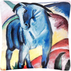 VON LILIENFELD Franz Marc Синяя лошадь Декоративная подушка 40 x 40 см Диванная подушка Декоративная подушка для гостиной с наполнителем, напечатанным с