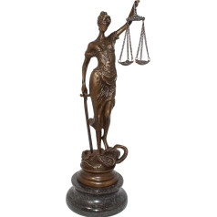 Antik 2000 Bronzas skulptūra Justitia Goddess of Justice Bronzas figūriņa Ar roku parakstīta