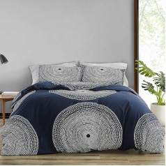 Marimekko sega pārklājs komplekts Gluda kokvilnas Percale gultas veļa ar atbilstošu spilvena pārvalku Viegls mājas dekors King Size Focus Navy