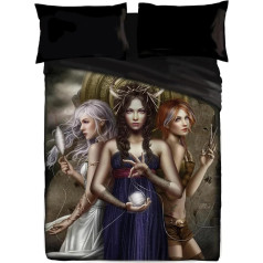 Wild Star Hearts Triad vilnas sega Gothic Bedspread Soft Bed Throw Gobelin Dark Fantasy Art by CRIS Ortega 200 x 155 cm