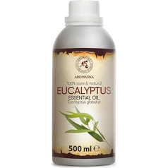 Eikalipta ēteriskā eļļa 500 ml - Eucalyptus Globulus - Tīra eikalipta eļļa - skaistumkopšanai - aromterapijai - eļļas deglim - difuzoram - saunai - tvaika pirtij