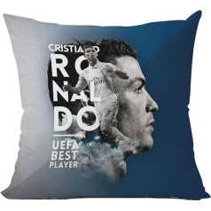 Pludmales pieturas sporta varonis Cristiano Ronaldo spilvena pārvalks Dāvanu ideja vīriešiem, sievietēm, zēniem un meitenēm, 45 x 45 cm, 18 x 18 cm, Ronaldo Blue