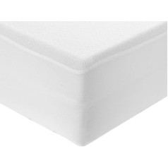 Mercury Textil - Waterproof Mattress Protector - Maximum Absorbency - 100% Microfibre, Mite-Proof, Anti-Bacterial, Adjustable, for 135 cm Bed