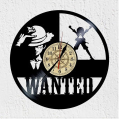 VINY WOODY Wanted Pirate Clock Vinyl Adventure Action Humor Wall Decor Original Gift