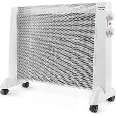 Taurus PRMB 1600 - Elektriskais paneļa radiators 1600 W, 3 temperatūras, regulējams termostats, riteņi, siltuma aizsardzība, kluss, balts