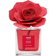 MUHA' Telpu smaržu difuzors, rozā difuzors, Petali di Pink, telpas smaržu difuzors ar bērza rozā koku, 100 ml formāts