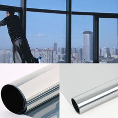 diversitywrap Silver Solar Reflective One Way Mirror Window Film 15% Privacy Sticker Glass Tint 76 cm (2 m x76 cm (200 x 75,9 cm))