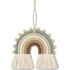 Makrame Rainbow Wall Decor Rainbow Wall Hanging austs Tassel sienas piekaramais dekors guļamistabai bērnistabai 7,5 collu (zaļš)