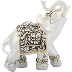 Joyzan Wealth Elephant Statue, Zelta Feng Shui zilonis skaitļi skulptūra skaitlis stumbrs pēc novirzīts kolekcionējams mājas dzīvojamā istaba birojs Housewarming Dāvana Home Decor 5,3 x 2,6 x 5,5 collas