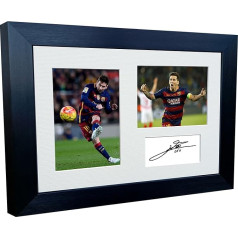 Parakstīts Lionel Messi Barcelona Foto Foto Foto rāmis Autogrāfs Passepartout A4