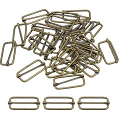 Metāla taisnstūra sprādzes, metāla taisnstūra sprādzes regulators Triglides Slide Buckle Roller Pin Buckles Slider Strap Adjuster for Belt Bags, bronzas krāsā, 38 x 16 x 2,8 mm, bronzas krāsā