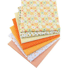 Audumu komplekts Kokvilnas auduma kvadrāti Patchwork loksnes 50x50cm Šūšanas paraugs Kvartāla audumi Kokvilnas audums DIY šūšanai Quilting audumi Amatniecība Scrapbooking amatniecība (dzeltens), 7