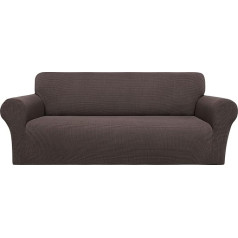 PiccoCasa Stretch Sofa Protective Cover 4 Seater 1 Piece Couch Cover for Sofa Living Room - Spandex Jacquard Checked Sofa Covers, Umbra Mazgājams dīvāna mēbeļu pārvalks suņiem