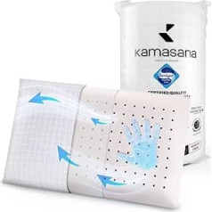 KAMASANA Bliss Sanitized® kakla atbalsta spilvens 40 x 80 cm - Ergonomisks spilvens pret kakla sāpēm - Ortopēdiskais spilvens ar atmiņas putām - ilgāks kalpošanas laiks, Šveices impregnēšana, ražots Spānijā