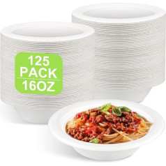 GREENESAGE 125 gabali vienreizlietojamie papīra trauki 16oz - videi draudzīgi spēcīgi balti zupas trauki Pateicības dienas svinībām Vienreizlietojamie trauki karstam ēdienam