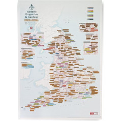 Maps International - Saskrāpējamās angļu mantojuma vietas - vēsturiski objekti un dārzi Drukāt - Dāvanu plakāts - 42 (H) x 59,4 (W) cm