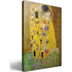 Gustavs Klimts - Skūpsts - 55 x 75 cm - augstas izšķirtspējas attēls - apdruka uz kokvilnas audekla 100% - koka rāmis 3x3cm - digitālā mākslas darba reprodukcija