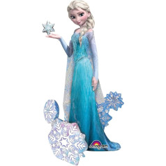 Amscan 110087-01 Gaisa pastaigu balons Frozen Elsa Sniega karaliene, izmērs 88 x 144 cm