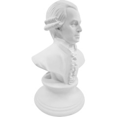 NUOBESTY Mozart Headbust Statue Mini mūzikas komponists Bust Statue Mozart Bust Sculpture Figure Vintage Resin Models White