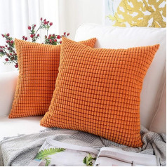 MERNETTE Pack of 2, velvets mīksts dekoratīvais spilvens Dekoratīvais spilvens Dīvāna spilvens jostas spilvens Throw Cushion Cover dīvānam guļamistaba auto krēsls 18 x 18 collas / 45 x 45 cm