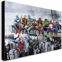 SUPERHEROES LUNCH ATOP SKYSCRAPER WALL ART FRAMED - Dažādu izmēru (A1 32x24)