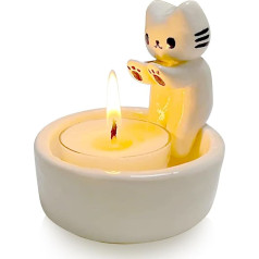 Kaķu sveču turētājs ķepas dizains Smieklīgs kaķēns Karikatūra sveču turētājs mājas galda dekorēšanai Cute Cat Tea Light Holder Ornaments Valentīna dienas dāvanas (Kaķu sveču turētājs