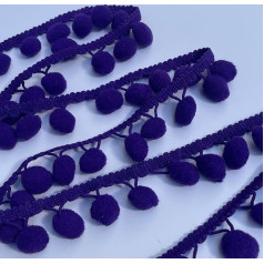 Pom Pom rutuliukai 10 mm Pom Pom kutai 10 mm Pom Pompom Bias Binding Siuvimo amatų suknelė dekoracija Parduodama metrais (violetinė)