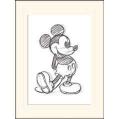 Pyramid International MP11129P-PL Mickey Mouse Sketched - atsevišķa ierāmēta Art Print Matēts