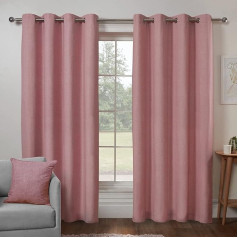 Sleepdown Textured Print Eyelet aizkari ar apdari aizkari guļamistabai un dzīvojamai istabai 90 x 72 collas Blush 2 paneļi