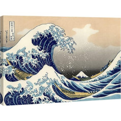 Wieco Art Canvas Prints Wall Art Ocean Beach Paintings for Home Office Decor Wall Decor Liels Kanagavas Kanagavas Katsushika Hokusai vilnis Modern Stretched un ierāmēts Landscape Sea