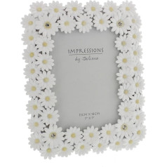 Juliana Impressions TM Luxury White Daisy Photo Frame with Crystal Elements - kāzu, ģimenes bilžu rāmis 20,3 x 25,4 cm (20 x 25 cm)