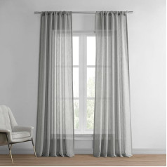 HPD Half Price Drapes Solid Sheer Living Room aizkari Lina tekstūra 50 x 96 (1 panelis), SHCH-SS07163-96, Paris Grey, poliestera maisījums, 50 collas x 96 collas