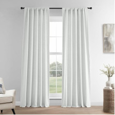 HPD Half Price Drapes Franču lina aizkari telpu iekārtojumam, gaismas filtrēšanai, 50 x 108 (1 panelis), LN-XS1704-108, kraukšķīgi balts