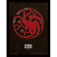 Pyramid International Game of Thrones (Targaryen) 30x40 cm ierāmēta grafika, 250GSM PAPERWRAP MDF, daudzkrāsains, 44 x 33 x 4 cm