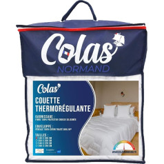 COLAS NORMAND Termoregulējošā sega Cool in Temperate 140 x 200 cm Sviedru novadīšana Optimāla ventilācija 100% Percale Fresh Feel French 53130255 White