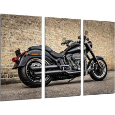 Sienas bilde motocikls Harley Davidson, motocikls Vintage, 97 x 62 cm, koka izdruka, XXL formāts, Art Print, 26448