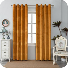 GIRASOLE HOME Adelaide Thermal Eyelet aizkaru pāris 140 x 280 cm 2 paneļi Amber