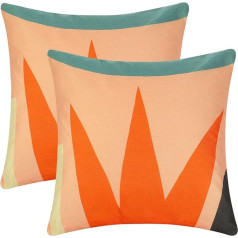 uxcell 2 Pack Dekoratīvs drukāts moderns ūdensnecaurlaidīgs lins Throw spilvens Case spilvens Cover iekštelpu āra Orange-2 45x45cm