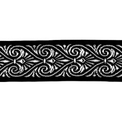 1A-Kurzwaren 35003-swsi Celtic Border Woven Ribbon 35 mm Wide Spalva: juoda/sidabrinė Pristato 1A-Kurzwaren