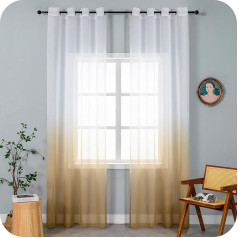 GIRASOLE HOME Pāri Voile aizkari puscaurspīdīgs tonēts balts Maggic dzīvojamā istaba guļamistaba virtuve un iekštelpu 2 paneļi Eyelet 55 x 94 collas