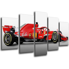 Sienas bilde Formula 1 Car, Ferrari F1 SF71-H, Ferrari F1 2018, Sebastian Vettel, Kimi Raikkonen, 165 x 62 cm, izdruka uz koka, XXL Formula 1, Art Print, Ref.27113