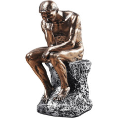 LECMACY Resin Sculpture Famous Thinking Man 24cm High Quality Collectible Figurine Design Rodins Thinker Inspired Decorative Statue for Home Office Bookshelf (Copper)